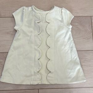 Cream Scalloped Kids Casual Dress